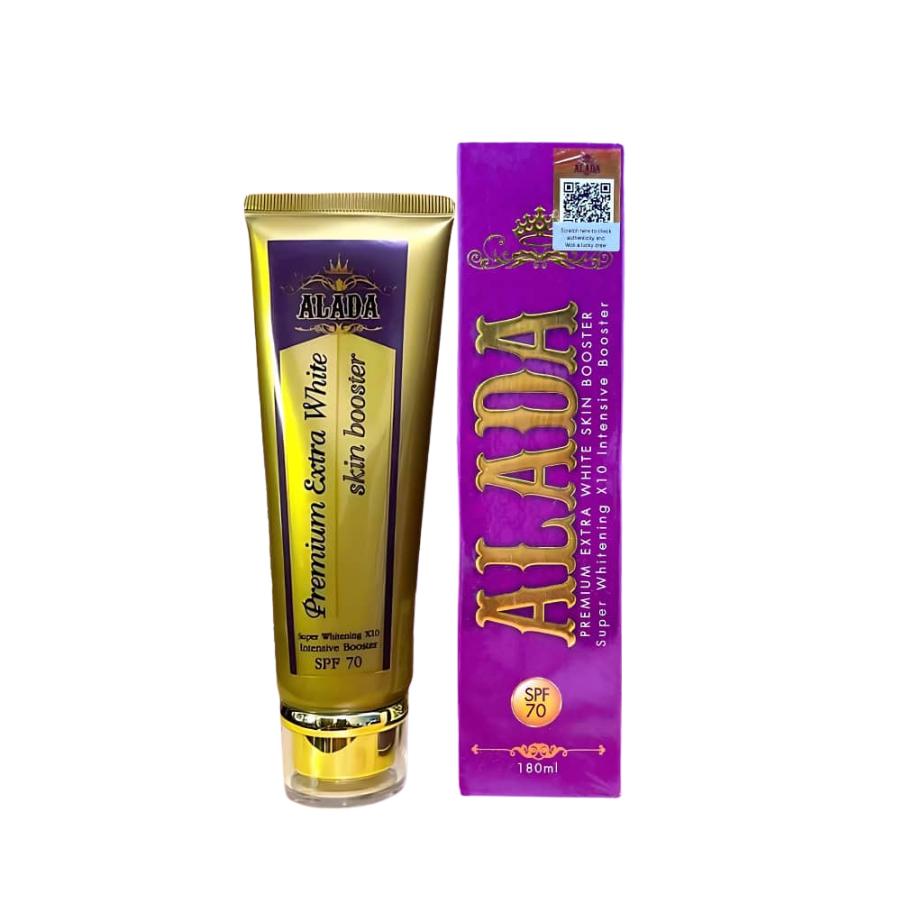 Lait Corporel Alada Premium Extra White – Booster d'Éclat X10 & Protection Solaire SPF 70 – Soin Intensif – 180ml