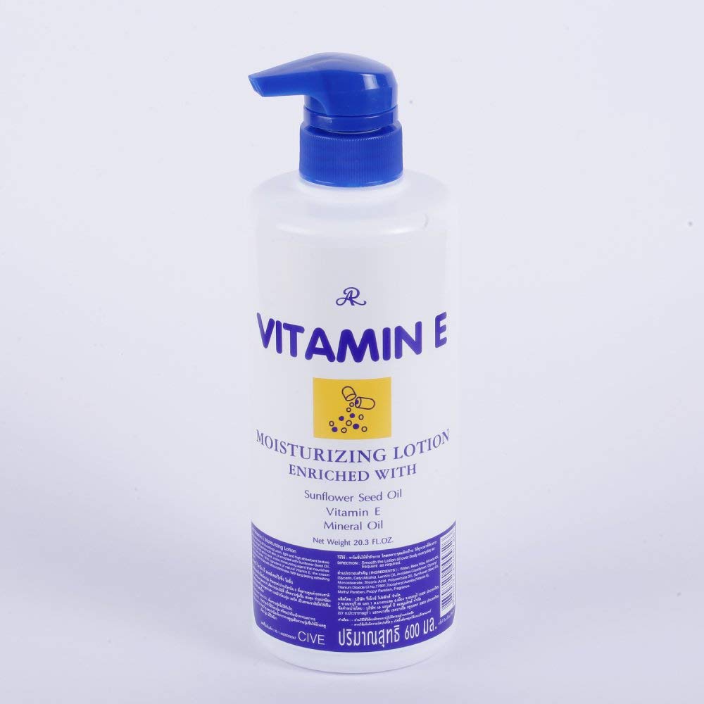 Lotion Hydratante Vitamin E – Enrichie en Huile de Tournesol & Huile Minérale – Soin Nourrissant & Protecteur – 600ml