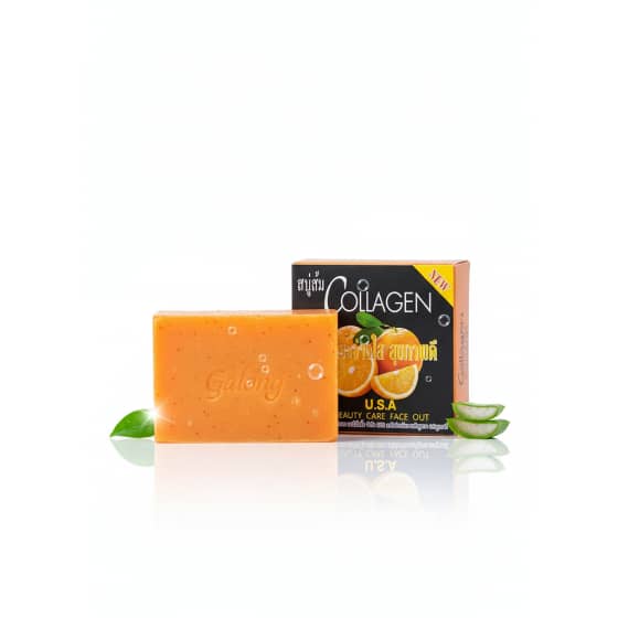 Savon Galong Collagen Orange – U.S.A Beauty Care Face Out – Éclat Vitamine C & Fermeté Collagène