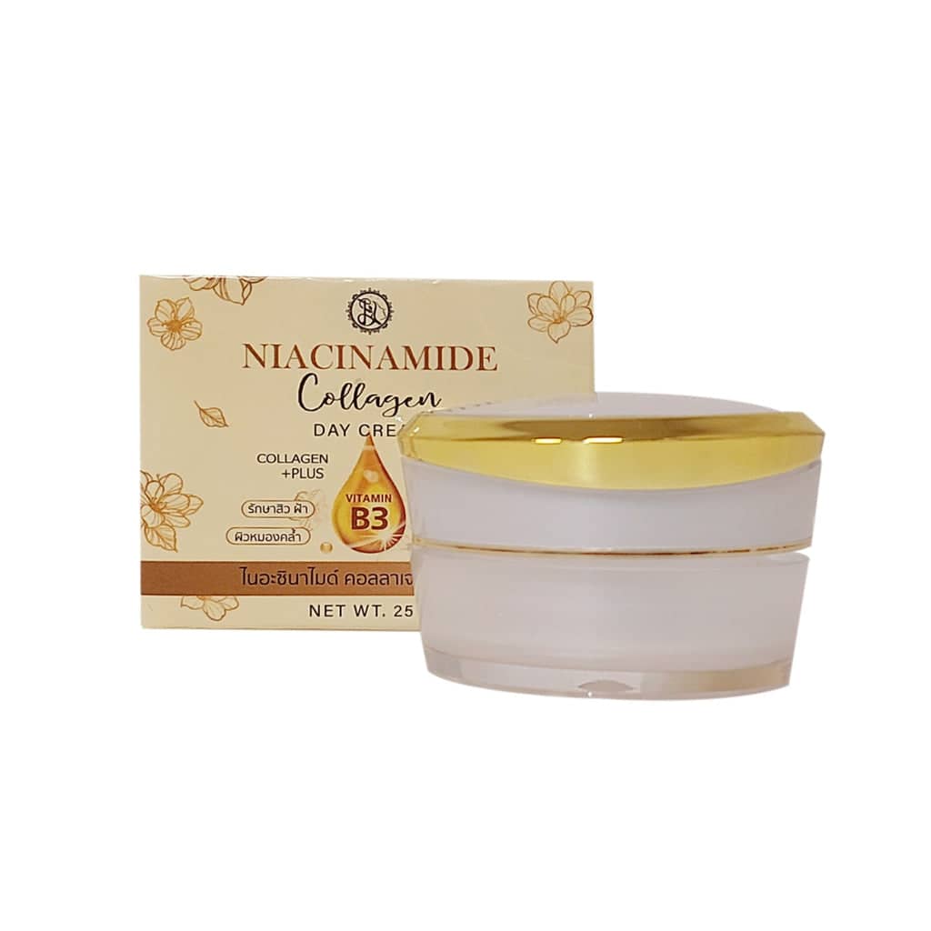 Crème de Jour Niacinamide & Collagène – Booster de Teint & Anti-Âge – Vitamine B3 & Protection – 25g