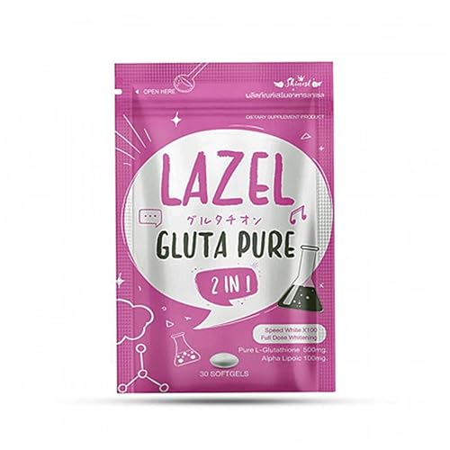 Compléments Alimentaires Lazel Gluta Pure 2-en-1 – Glutathion Pur 500mg & Acide Alpha Lipoïque – 30 Softgels