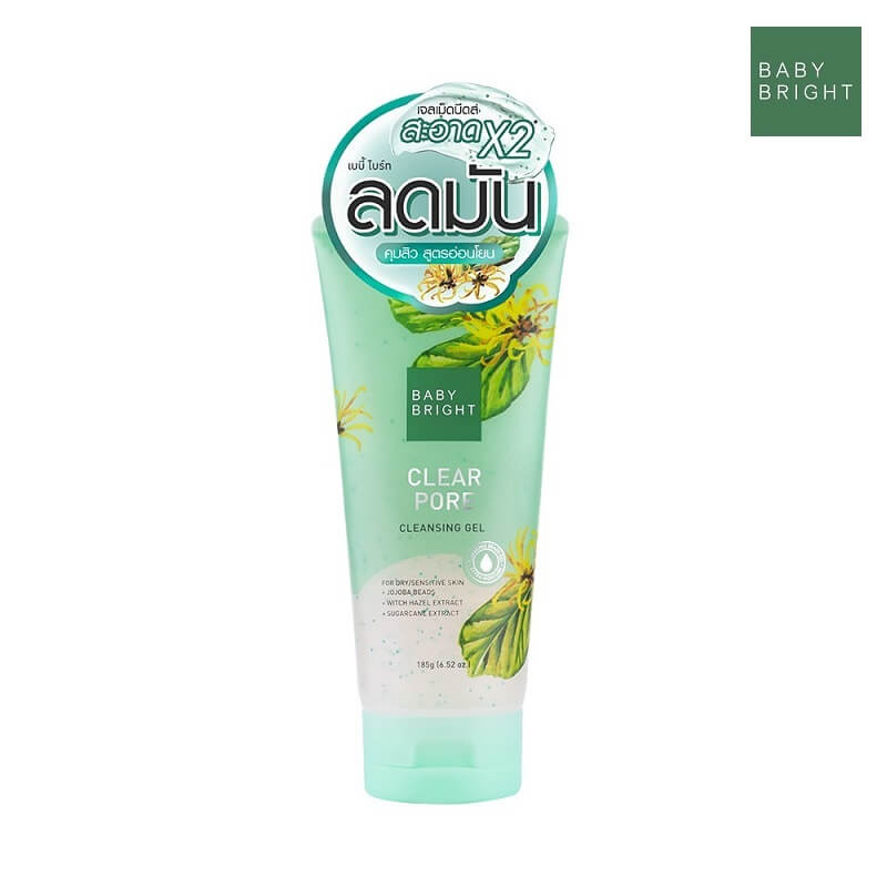 Gel Nettoyant Baby Bright Clear Pore – Nettoyage X2 & Resserre les Pores – Hamamélis & Perles de Jojoba – 185g