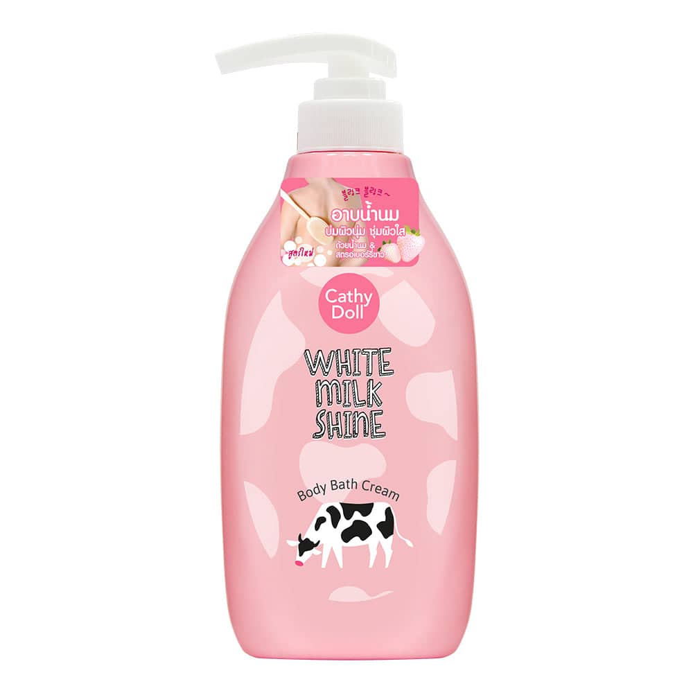 Crème de Douche Cathy Doll White Milk Shine – Nettoyant Éclaircissant & Hydratant – Protéines de Lait & Fraise Blanche – 450ml