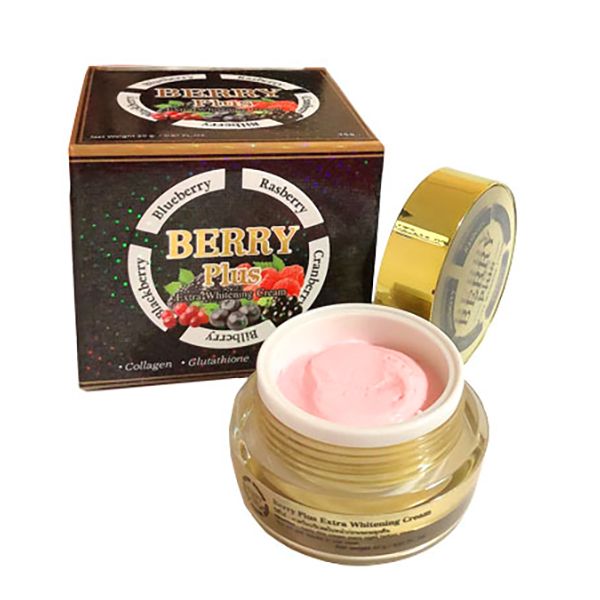 Berry Plus Extra Whitening Cream – Soin Visage de Nuit Intensif – Concentré de 5 Baies, Glutathion & Collagène – 20g