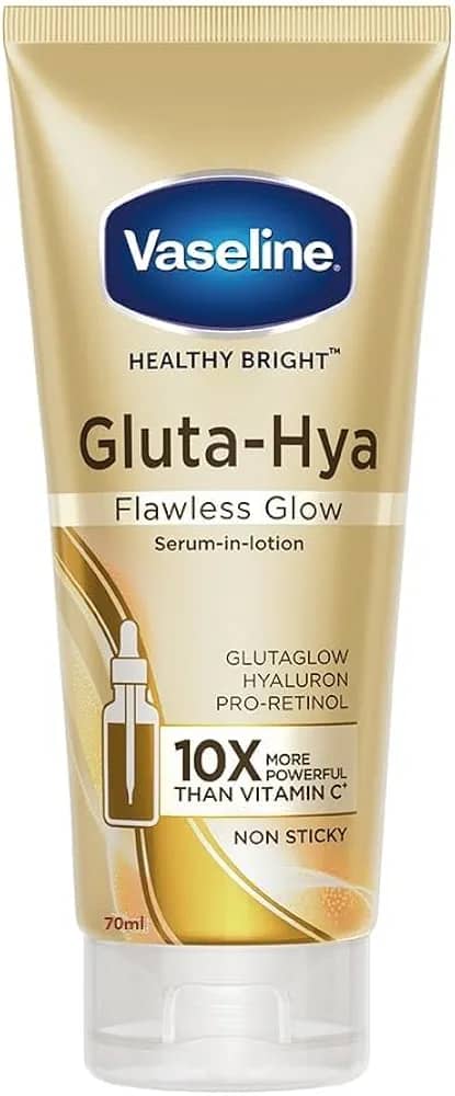 Vaseline Gluta-Hya Flawless Glow – Sérum-en-Lotion Unifiant & Lissant – Pro-Rétinol & GlutaGlow – 70ml (Format Voyage/Soin Localisé)