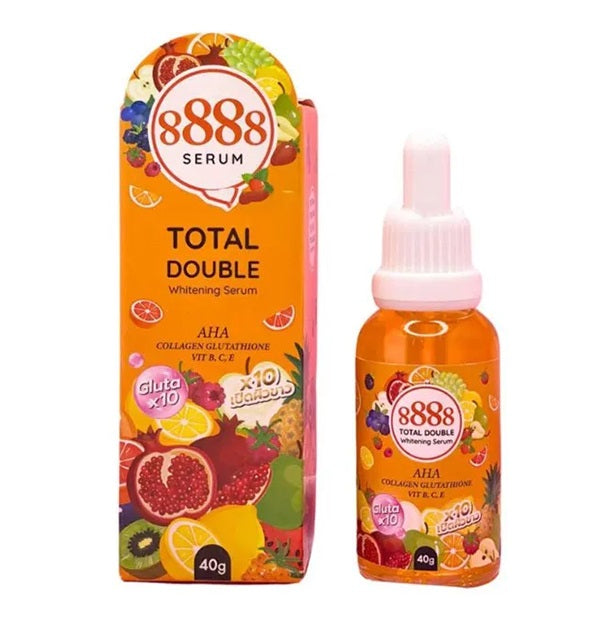 Sérum Corporel 8888 Total Double Whitening – Concentré Éclat X10 – AHA, Collagène & Glutathion – 40g